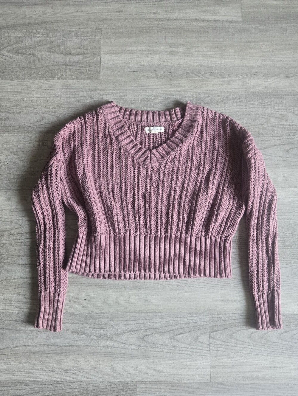Pink Aeropostale ribbed knit sweater in XS